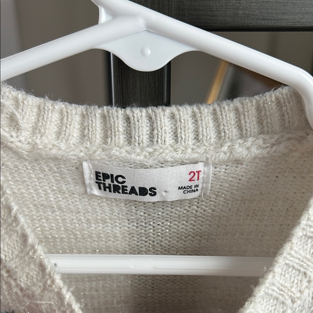 Epic Threads Cream Sweater with Colorful Heart - Picture 2 of 4